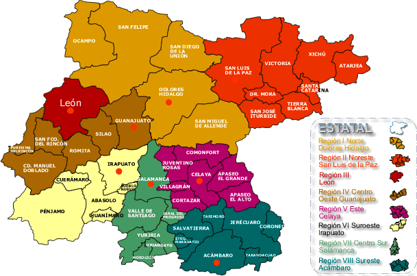 Mapa de Guanajuato